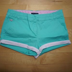 Green & Pink Seersucker Southern Marsh Shorts